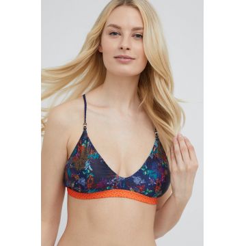 Superdry sutien de baie culoarea albastru marin, cupa usor rigidizata