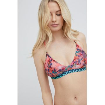 Superdry sutien de baie culoarea portocaliu, cupa usor rigidizata