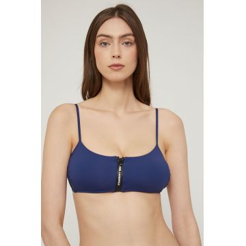 Karl Lagerfeld sutien de baie culoarea albastru marin, cupa rigidizata