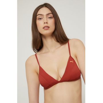 Puma sutien de baie 935509 culoarea maro, cupa rigidizata