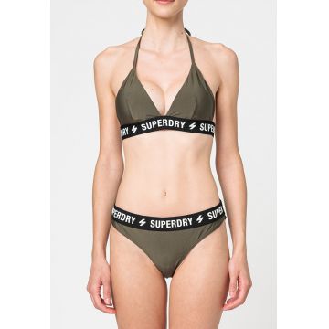 Sutien cu cupe triunghiulare si banda cu imprimeu logo Sutien cu cupe triunghiulare si banda cu imprimeu logo