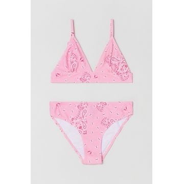 OVS costum de baie pentru copii din două piese culoarea roz