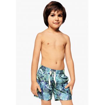 Pantaloni scurti de baie cu model tropical