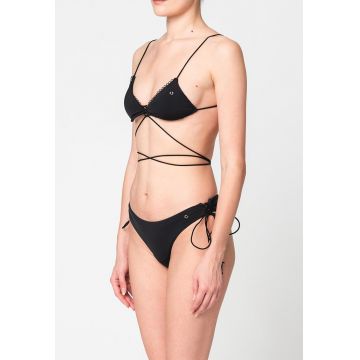 Sutien de baie cu cupe triunghiulare Lucia - Negru