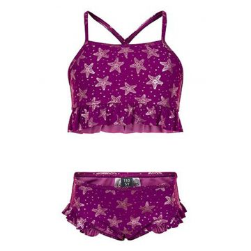 Costum de baie in doua piese cu model grafic