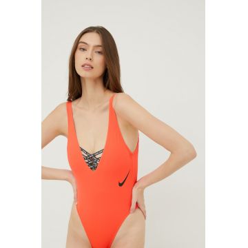 Nike costum de baie dintr-o bucată culoarea rosu, cupa moale