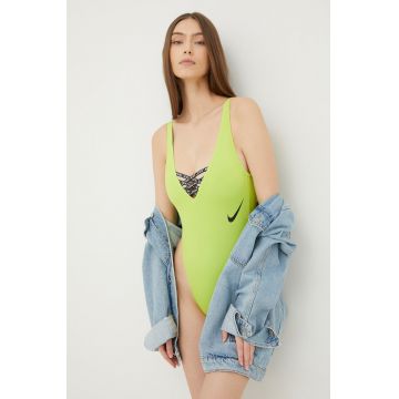 Nike costum de baie dintr-o bucată culoarea verde, cupa moale