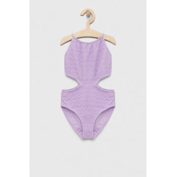 Abercrombie & Fitch costum de baie dintr-o bucată pentru copii culoarea violet