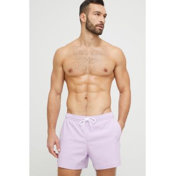 Abercrombie & Fitch pantaloni scurti de baie culoarea violet