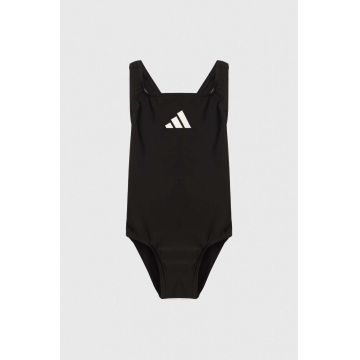 adidas Performance costum de baie dintr-o bucată pentru copii 3 BARS SOL ST culoarea negru adidas Performance costum de baie dintr-o bucată pentru copii 3 BARS SOL ST culoarea negru