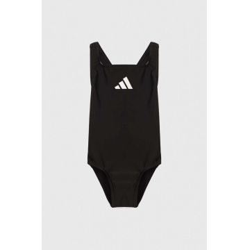 adidas Performance costum de baie dintr-o bucată pentru copii 3 BARS SOL ST culoarea negru