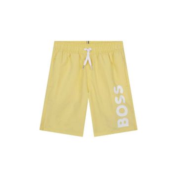 BOSS pantaloni scurti de baie copii culoarea galben