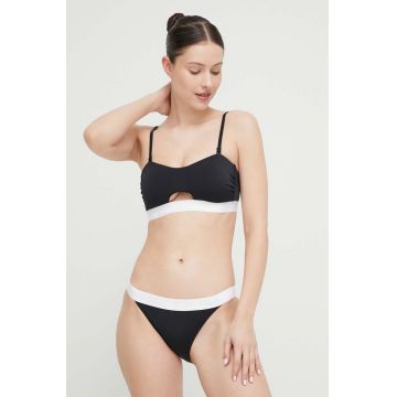 Fila costum de baie din două piese culoarea negru, cupa usor rigidizata