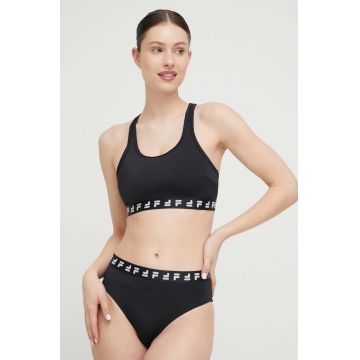 Fila costum de baie din două piese Salinas culoarea negru, cupa moale