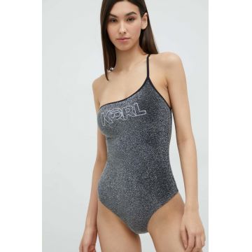 Karl Lagerfeld costum de baie culoarea gri, cupa moale