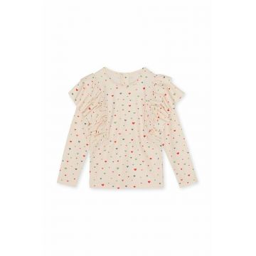 Konges Sløjd longsleeve de baie pentru copii culoarea bej