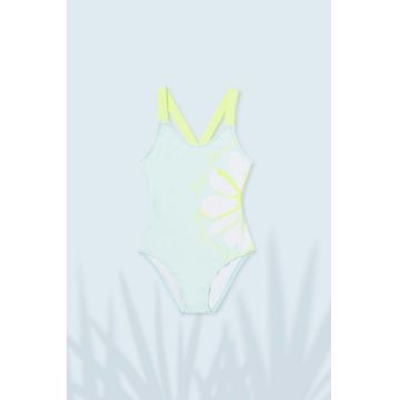 Mayoral costum de baie dintr-o bucată pentru copii culoarea turcoaz