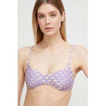 adidas Originals sutien de baie culoarea violet, cupa moale