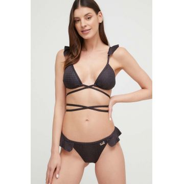 EA7 Emporio Armani costum de baie din două piese culoarea negru, cupa usor rigidizata