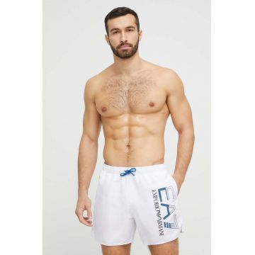EA7 Emporio Armani pantaloni scurti de baie culoarea alb