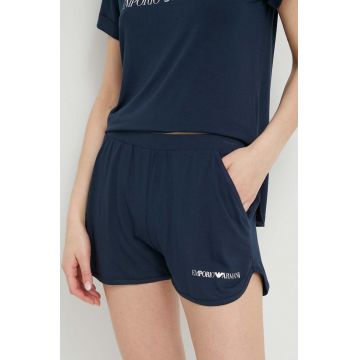 Emporio Armani Underwear pantaloni scurti de plaja femei, culoarea albastru marin