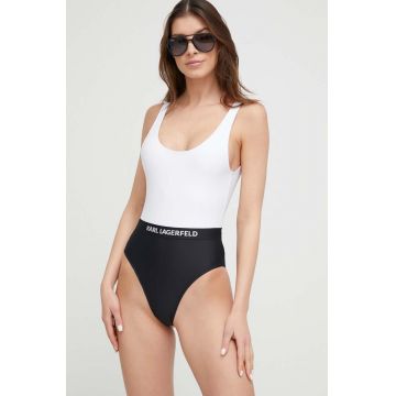 Karl Lagerfeld costum de baie dintr-o bucată culoarea alb, cupa moale