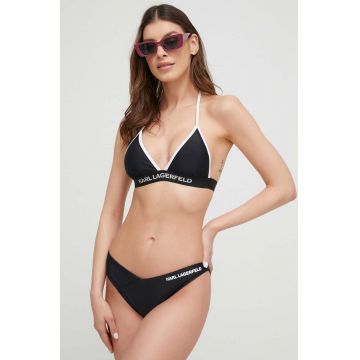 Karl Lagerfeld sutien de baie culoarea negru, cupa usor rigidizata