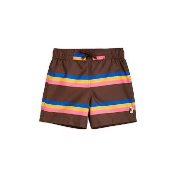 Mini Rodini pantaloni scurti de baie copii culoarea maro