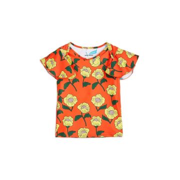 Mini Rodini tricou de înot pentru copii culoarea portocaliu