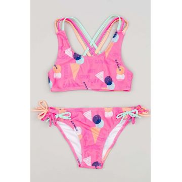 zippy costum de baie pentru copii din două piese culoarea roz