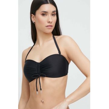 Dkny sutien de baie culoarea negru, cupa usor rigidizata