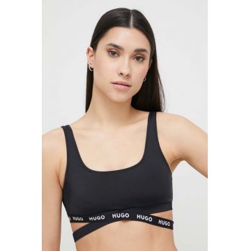 HUGO sutien de baie culoarea negru, cupa usor rigidizata