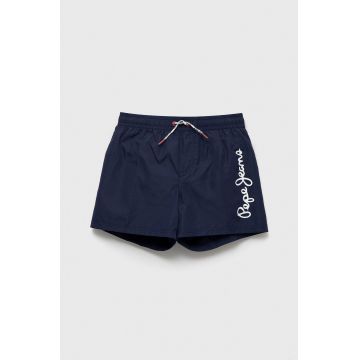 Pepe Jeans pantaloni scurti de baie copii culoarea albastru marin, cu imprimeu
