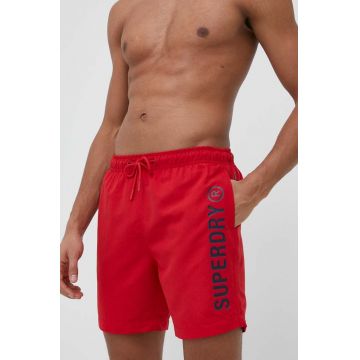 Superdry pantaloni scurti de baie culoarea rosu