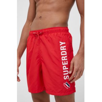 Superdry pantaloni scurti de baie culoarea rosu