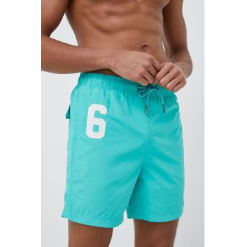 Superdry pantaloni scurti de baie culoarea turcoaz