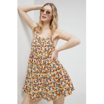 Superdry rochie culoarea galben