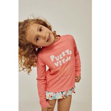 zippy longsleeve de baie pentru copii culoarea portocaliu