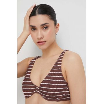 Abercrombie & Fitch sutien de baie culoarea maro, cupa moale