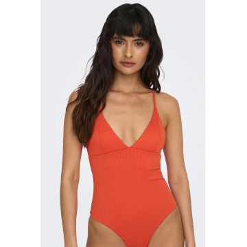 Costum de baie intreg cu bretele incrucisate pe partea din spate