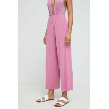 Max Mara Beachwear pantaloni de plaja femei, culoarea roz