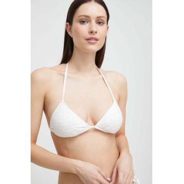 Pepe Jeans sutien de baie culoarea alb, cupa usor rigidizata