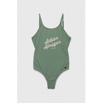 Protest costum de baie dintr-o bucată pentru copii PRTSANTRA JR culoarea verde