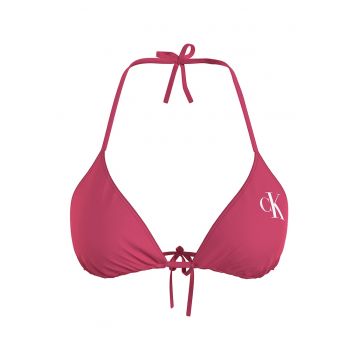 Sutien de baie cu cupe triunghiulare si logo