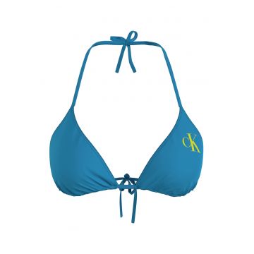 Sutien de baie cu cupe triunghiulare si logo