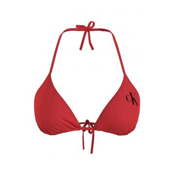 Sutien de baie cu cupe triunghiulare si logo