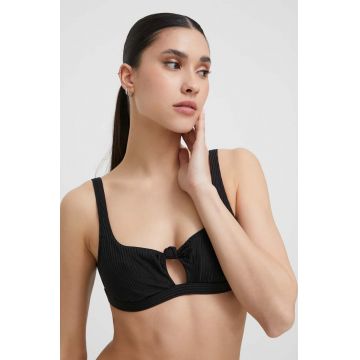 United Colors of Benetton sutien de baie culoarea negru, cupa moale