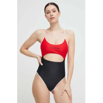 Volcom costum de baie dintr-o bucată culoarea negru, cupa moale