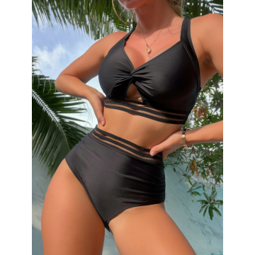 Costum de baie Anselvi din material sintetic negru DRGCB0012 Dargen