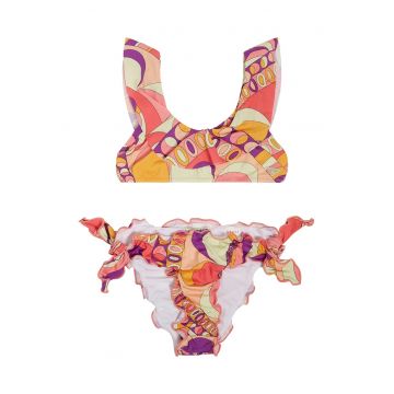 Costum de baie cu doua piese si model abstract